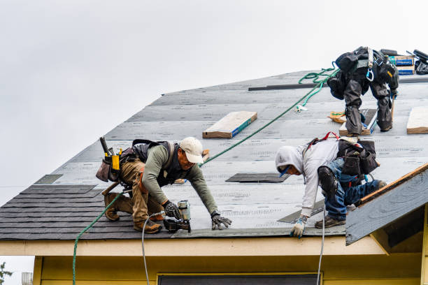 Professional Roofing technician working in Westley, CA